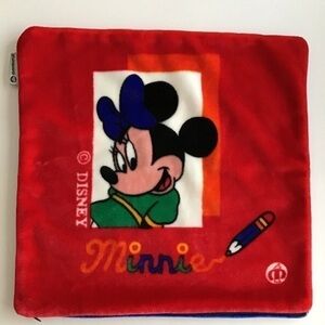 REVERSIBLE Disney Mickey Minnie Throw Pillow COVER Manterol Spain 18x18"Vintage